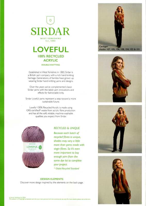 Knitting Pattern - Sirdar 10771 - Loveful DK - Ladies Cardigan